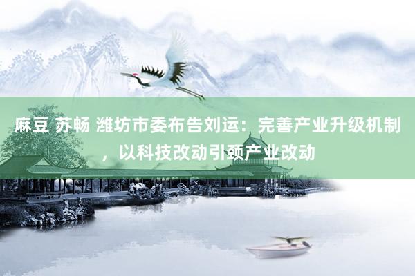 麻豆 苏畅 潍坊市委布告刘运：完善产业升级机制，以科技改动引颈产业改动